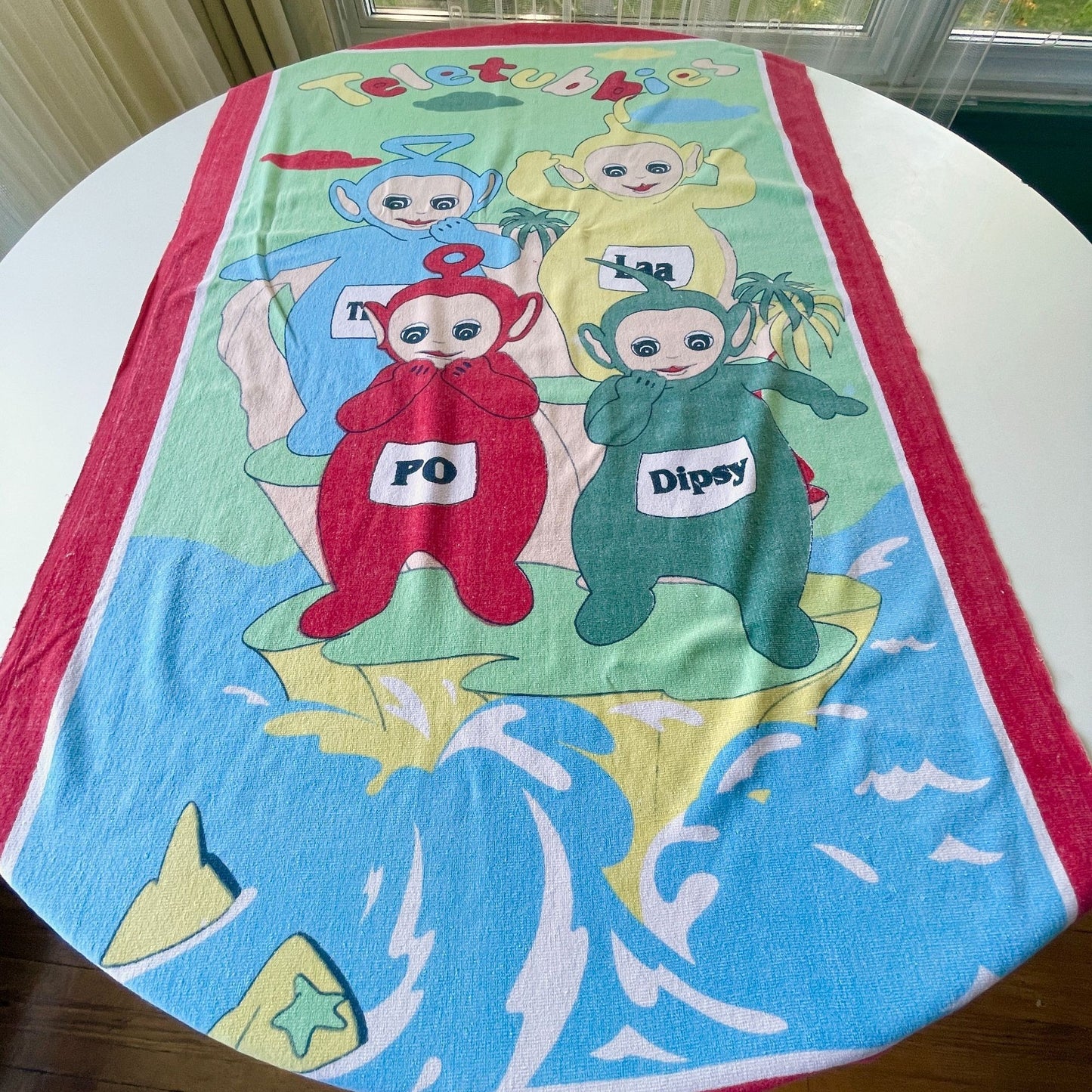 Vintage 90s Teletubbies beach towel