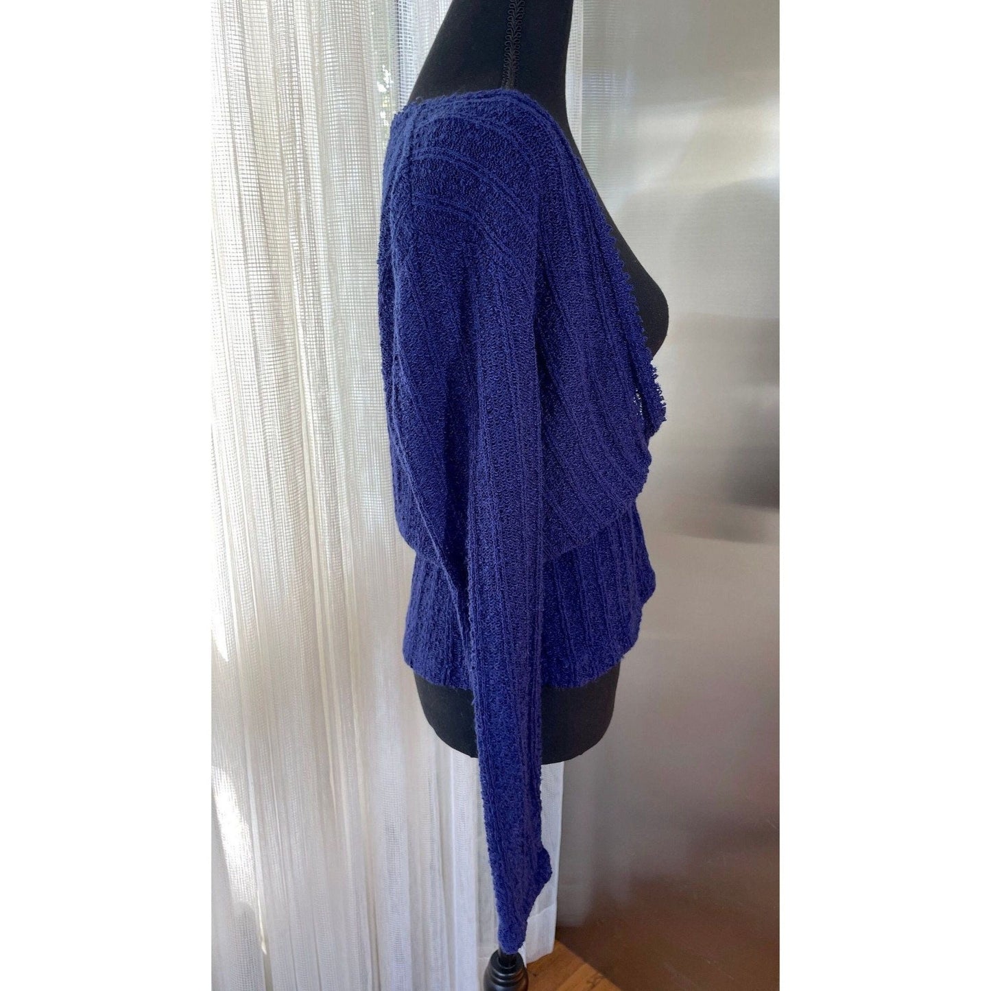 Vintage 1960s cardigan, indigo blue/purple, long sleeves