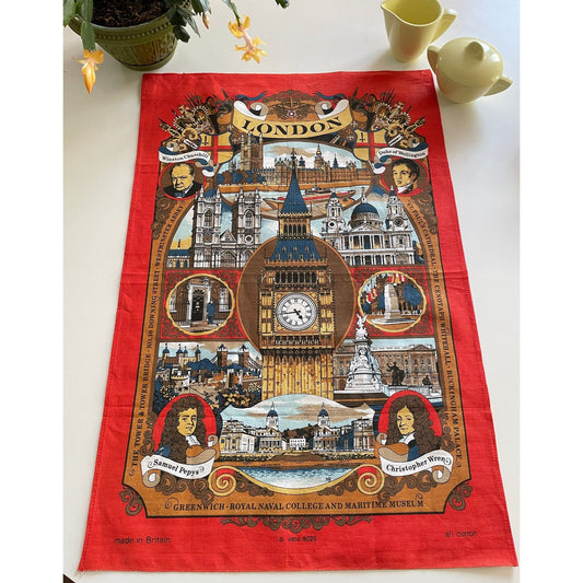 Vintage London tea towel, Vista