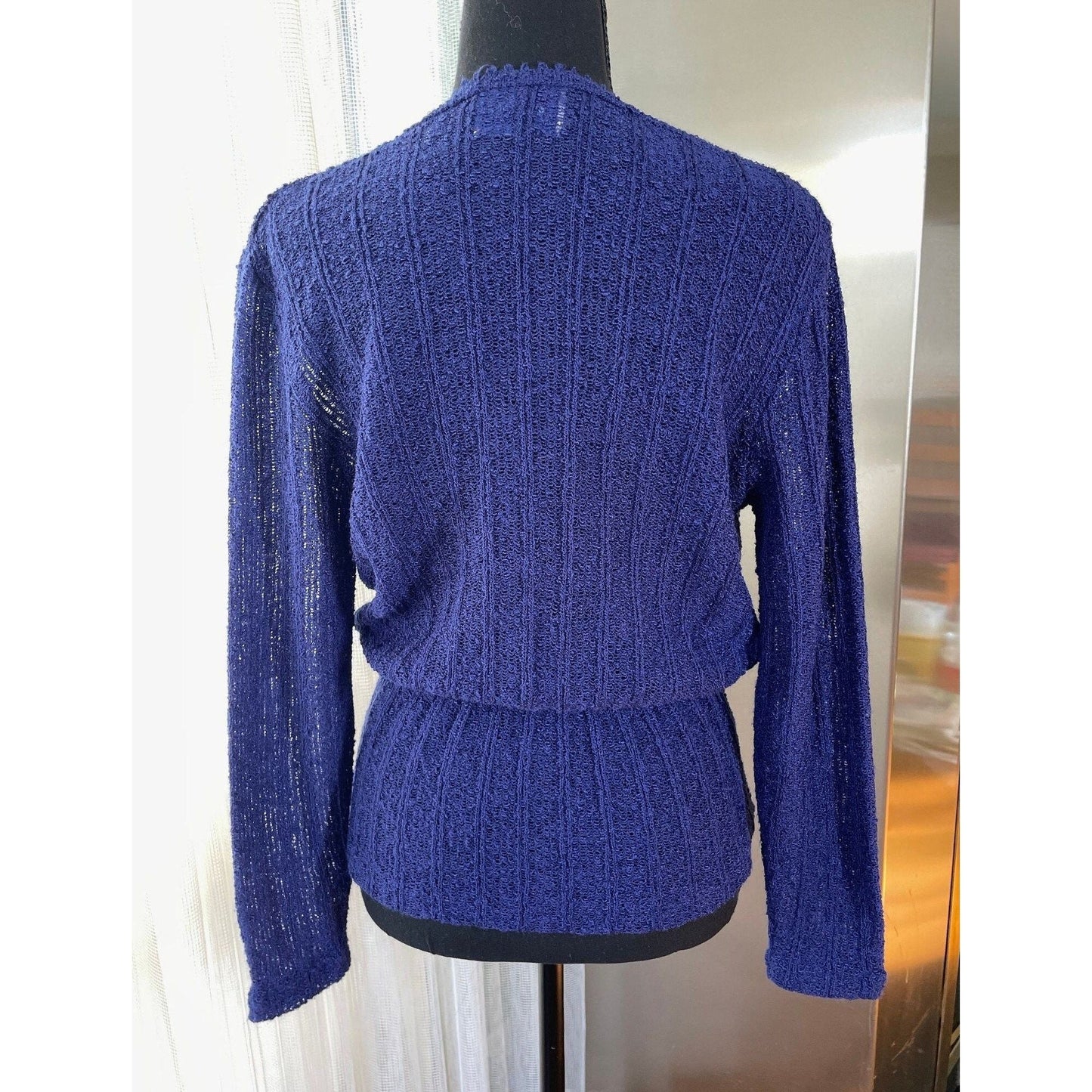 Vintage 1960s cardigan, indigo blue/purple, long sleeves