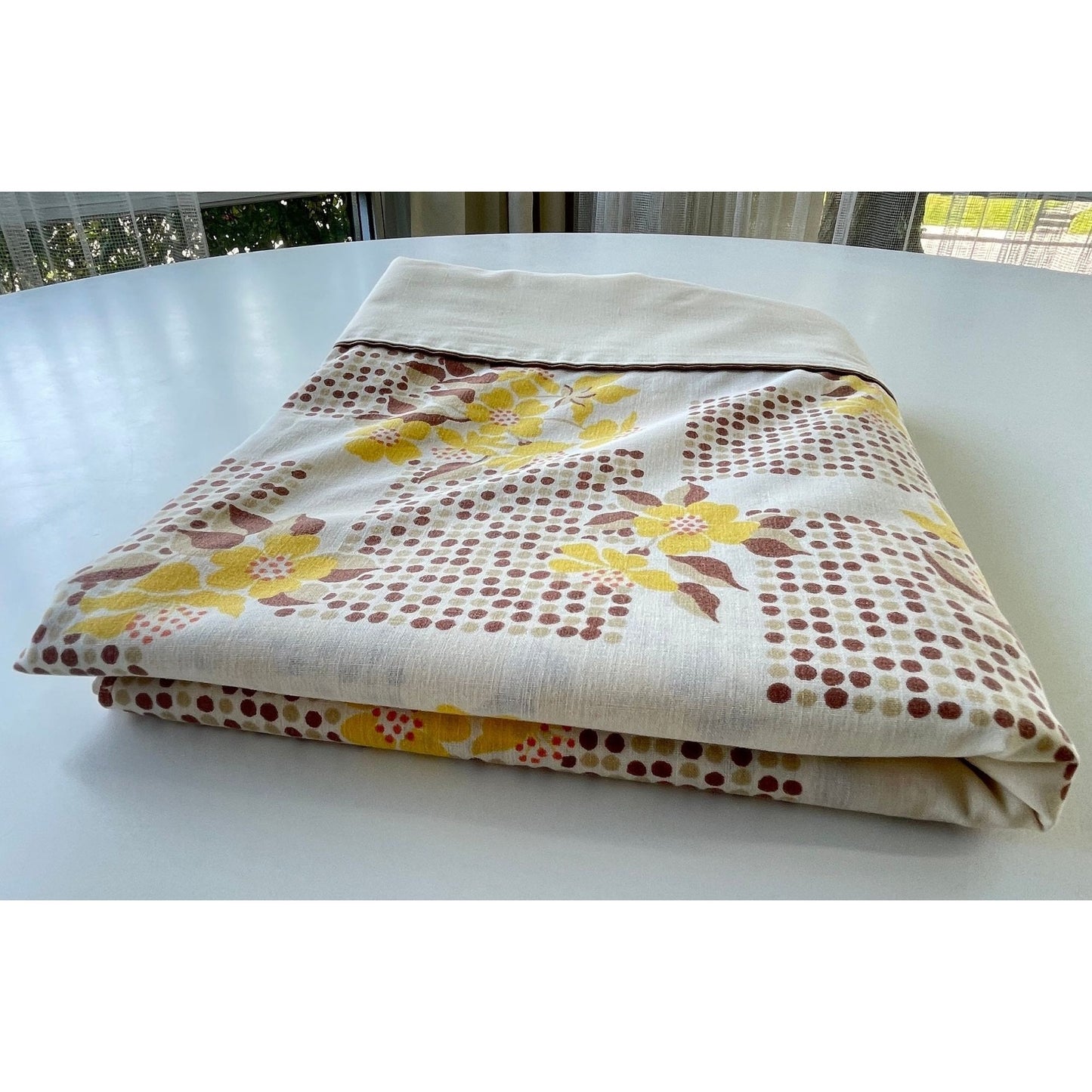 Vintage 70s flat sheet, double/queen size, Wabasso