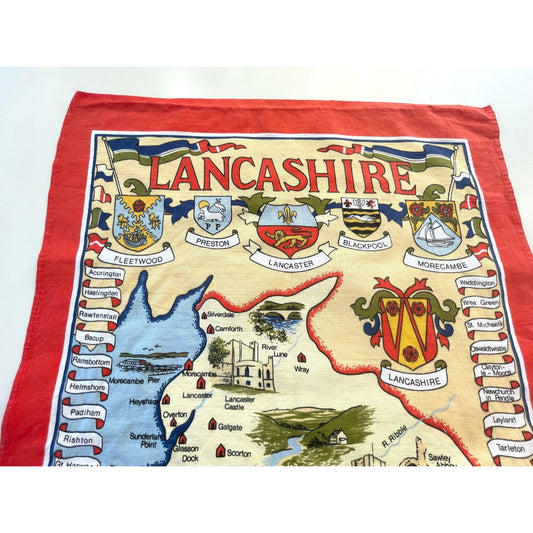 Vintage Lancashire tea towel, Vista