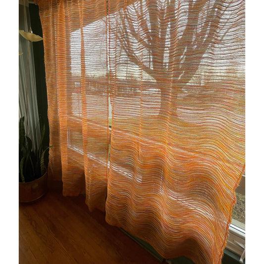 Vintage 70s orange woven mesh panel