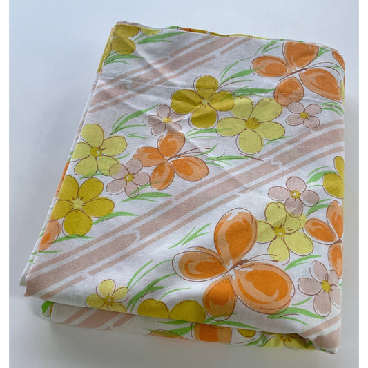 Vintage 70s flat sheet, full/double size, Wabasso