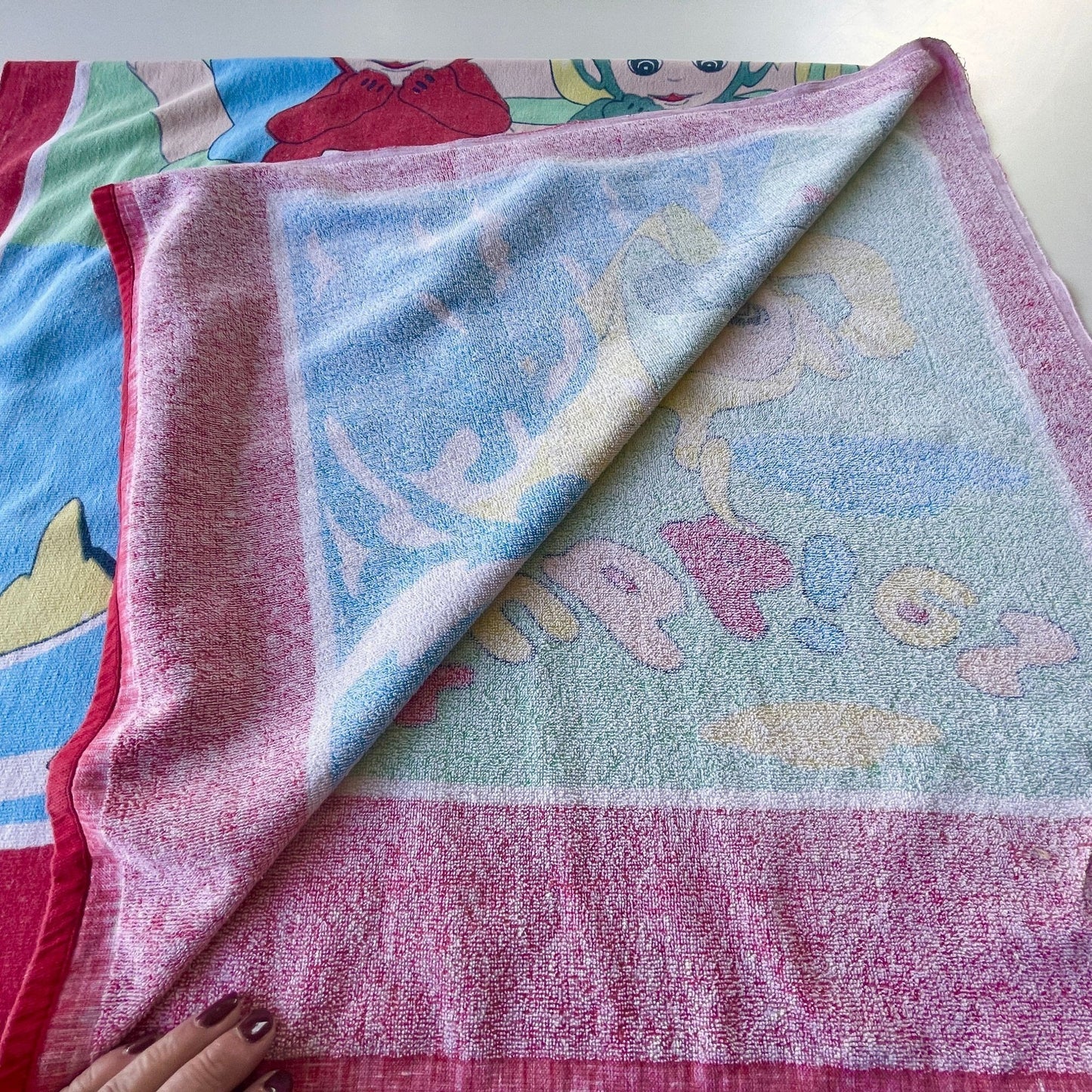 Vintage 90s Teletubbies beach towel
