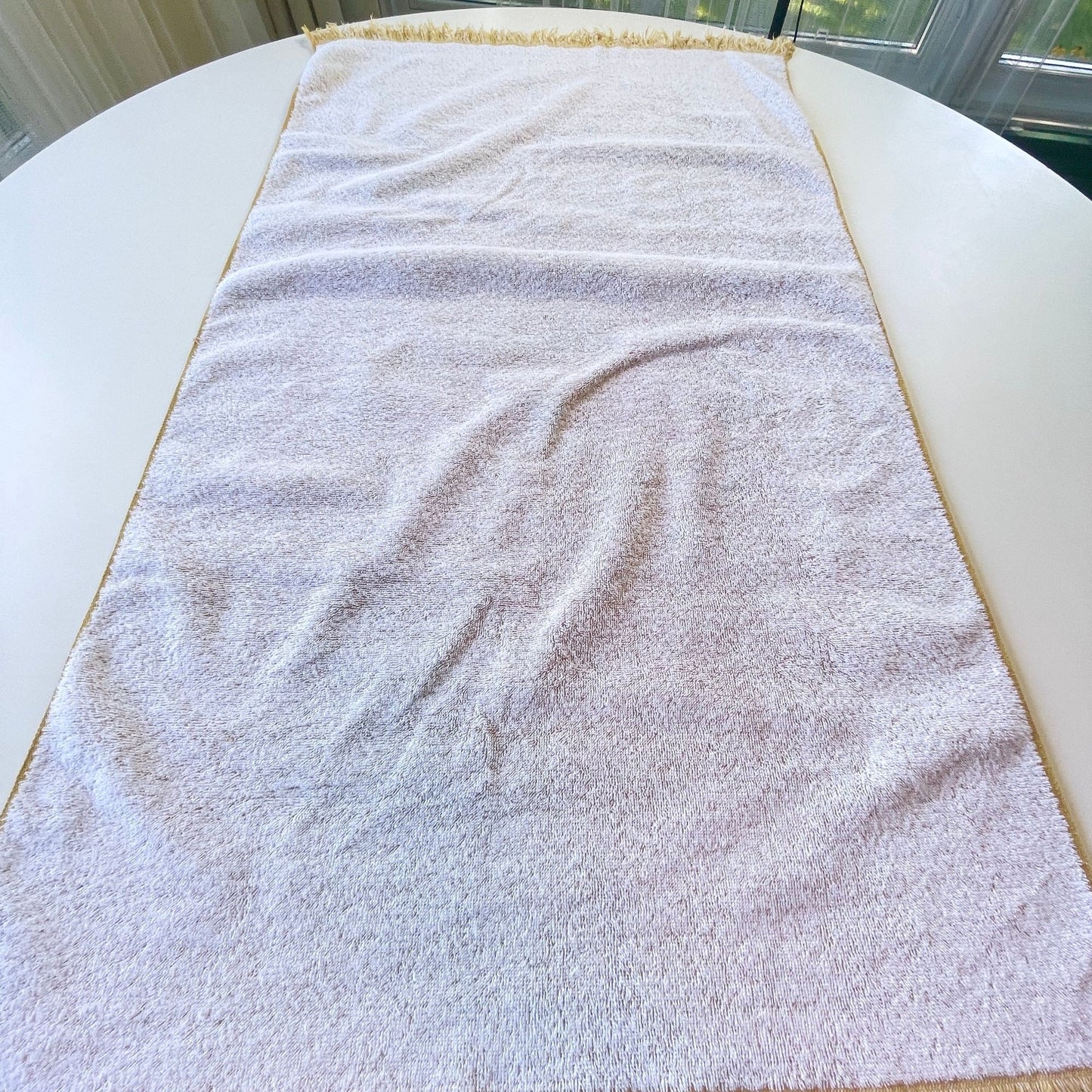 Vintage bath towel, alphabet in multiple colors, Fieldcrest
