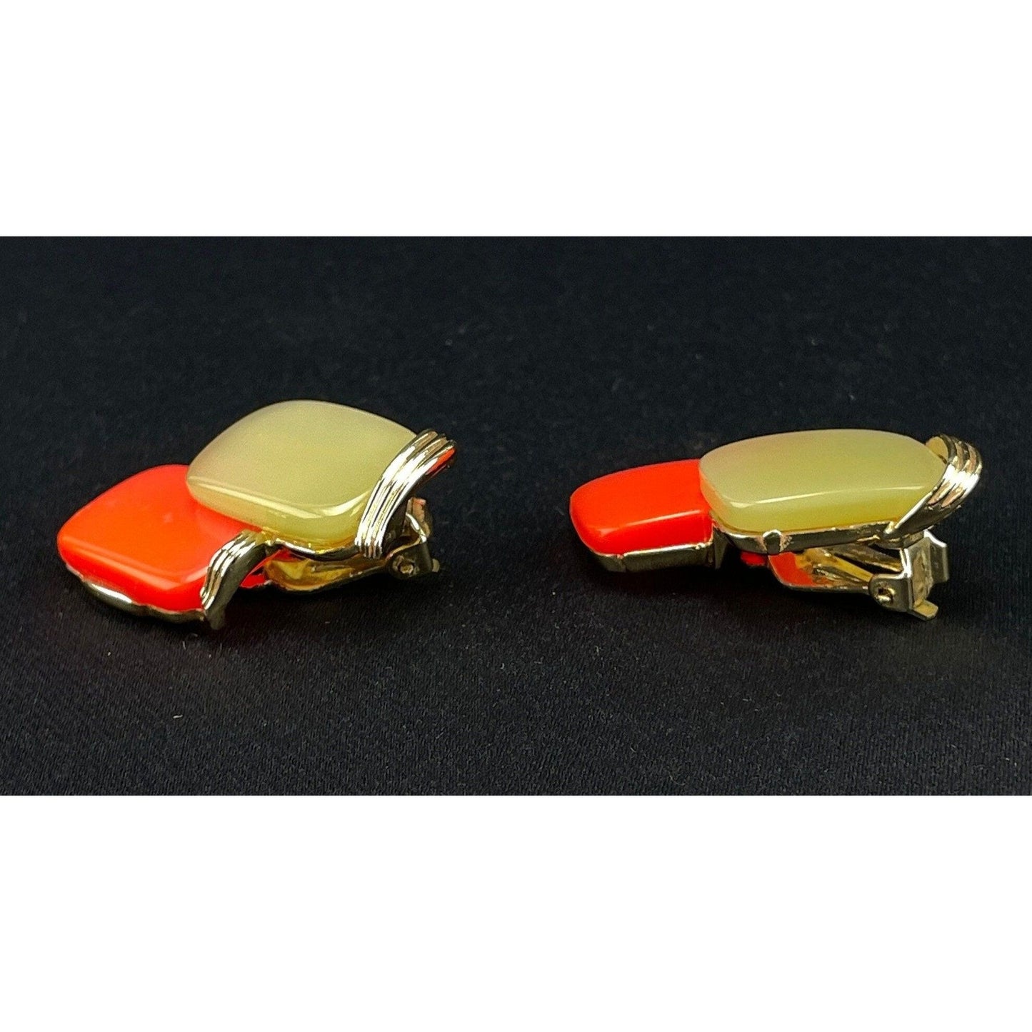 Vintage 60s Moonglow clip on earrings, Lisner