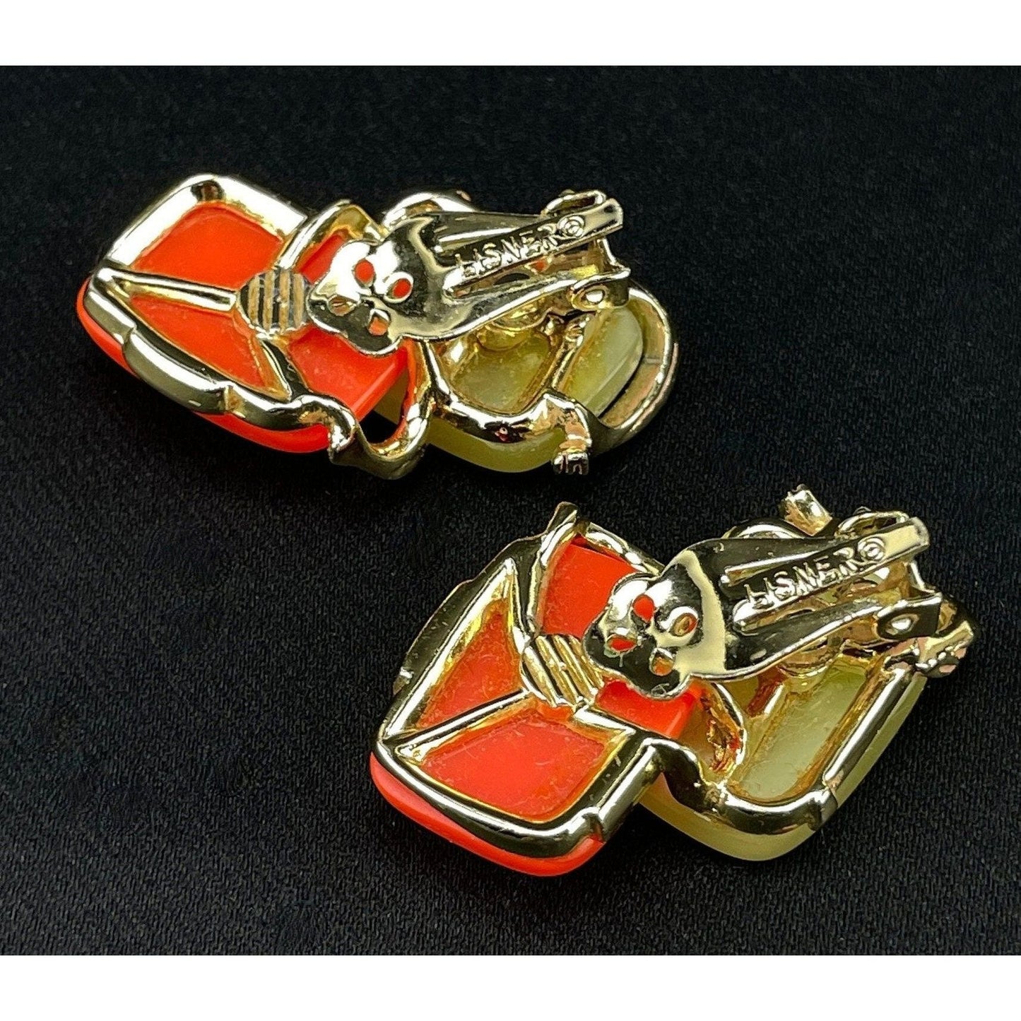 Vintage 60s Moonglow clip on earrings, Lisner
