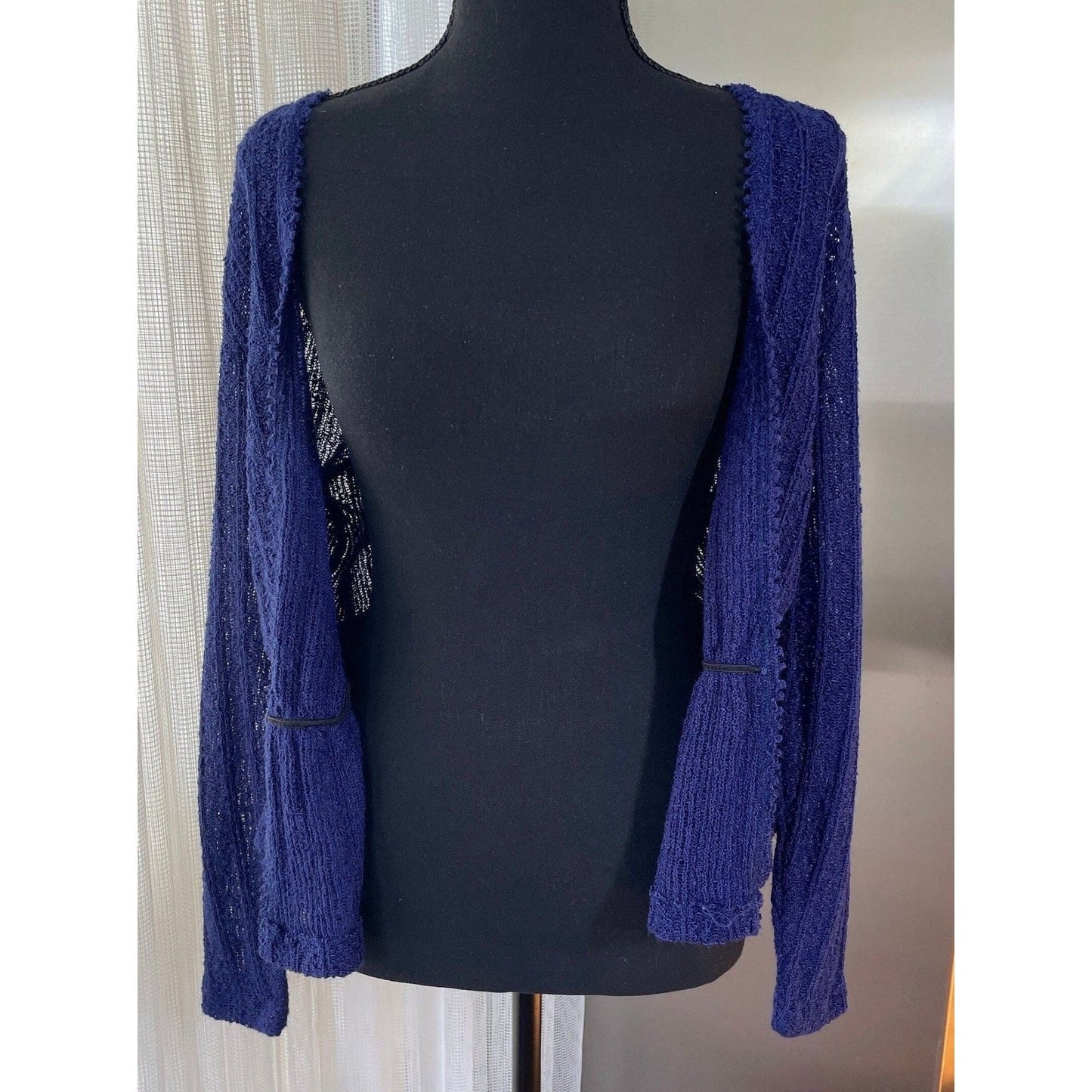 Vintage 1960s cardigan, indigo blue/purple, long sleeves