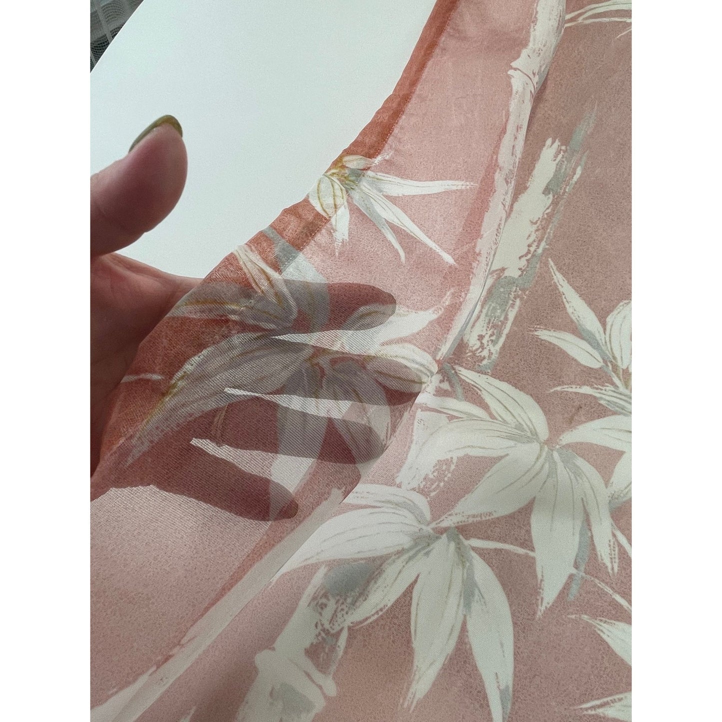 Vintage 80s curtain, bamboo pattern