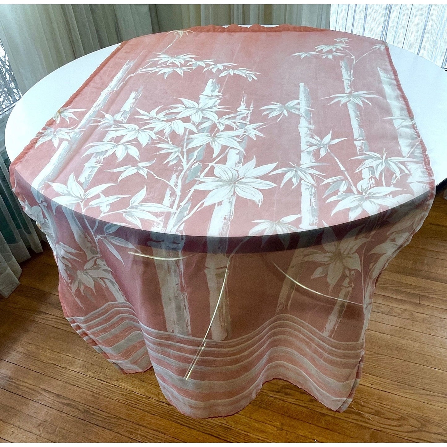Vintage 80s curtain, bamboo pattern