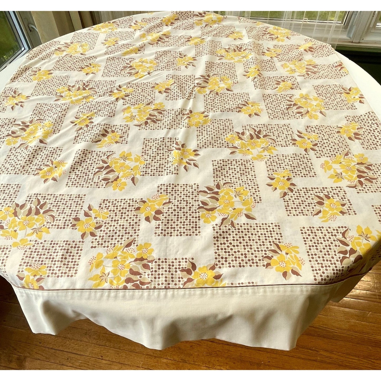 Vintage 70s flat sheet, double/queen size, Wabasso
