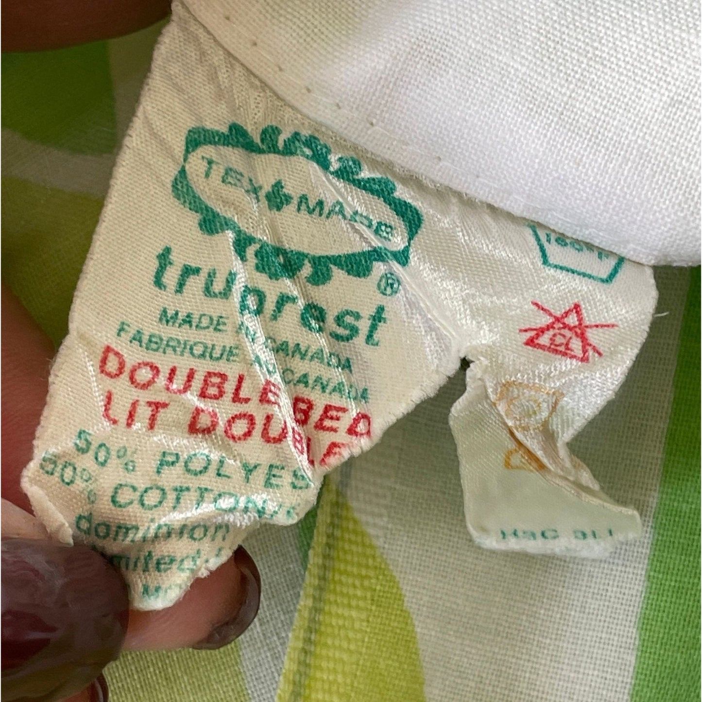 Vintage 70s flat sheet, double / full size, Truprest