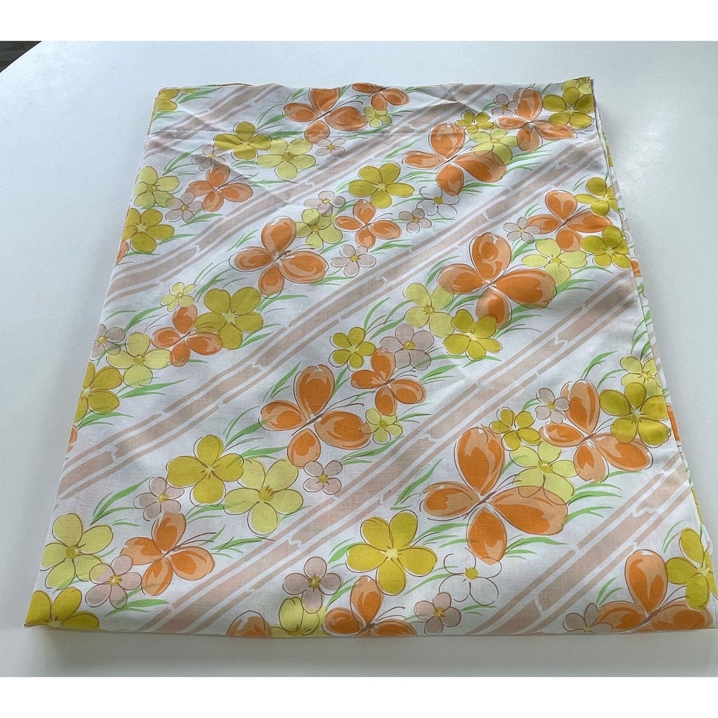 Vintage 70s flat sheet, full/double size, Wabasso