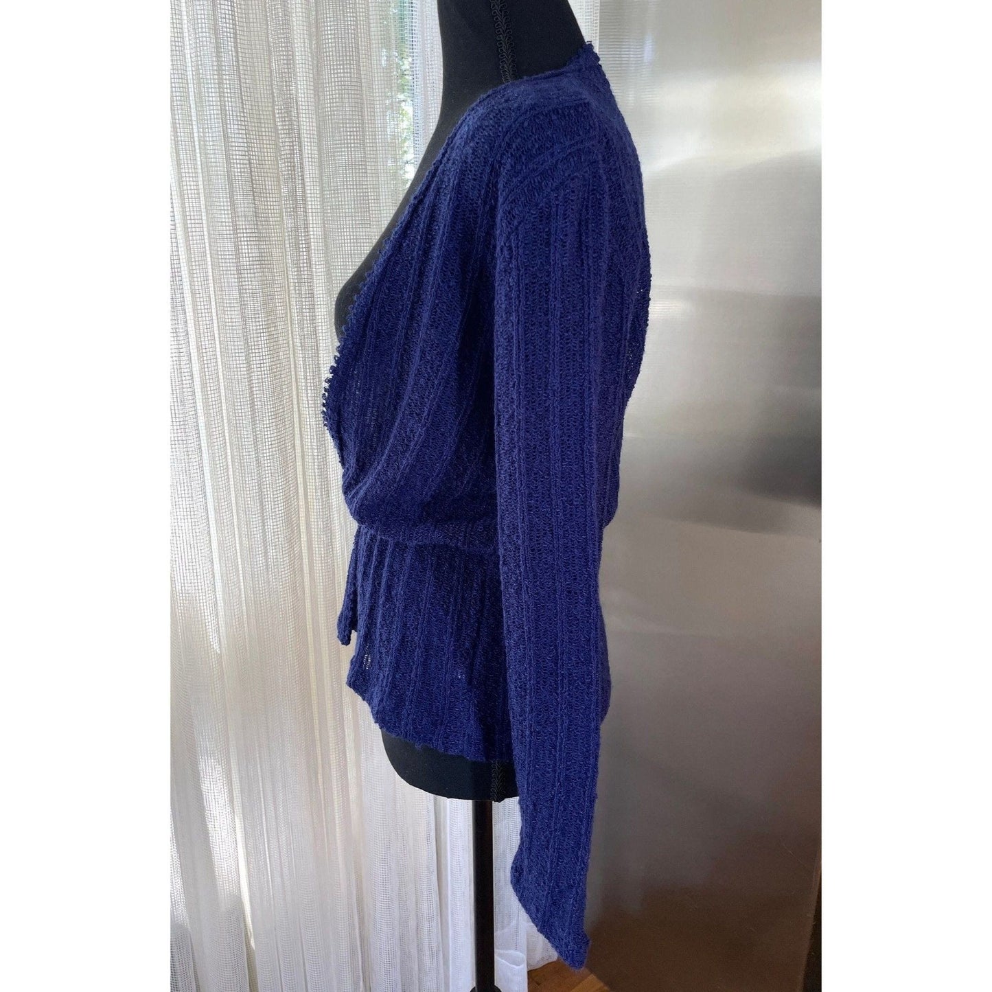 Vintage 1960s cardigan, indigo blue/purple, long sleeves