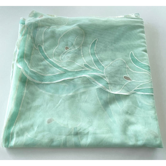 Vintage 80s shower curtain, mint green