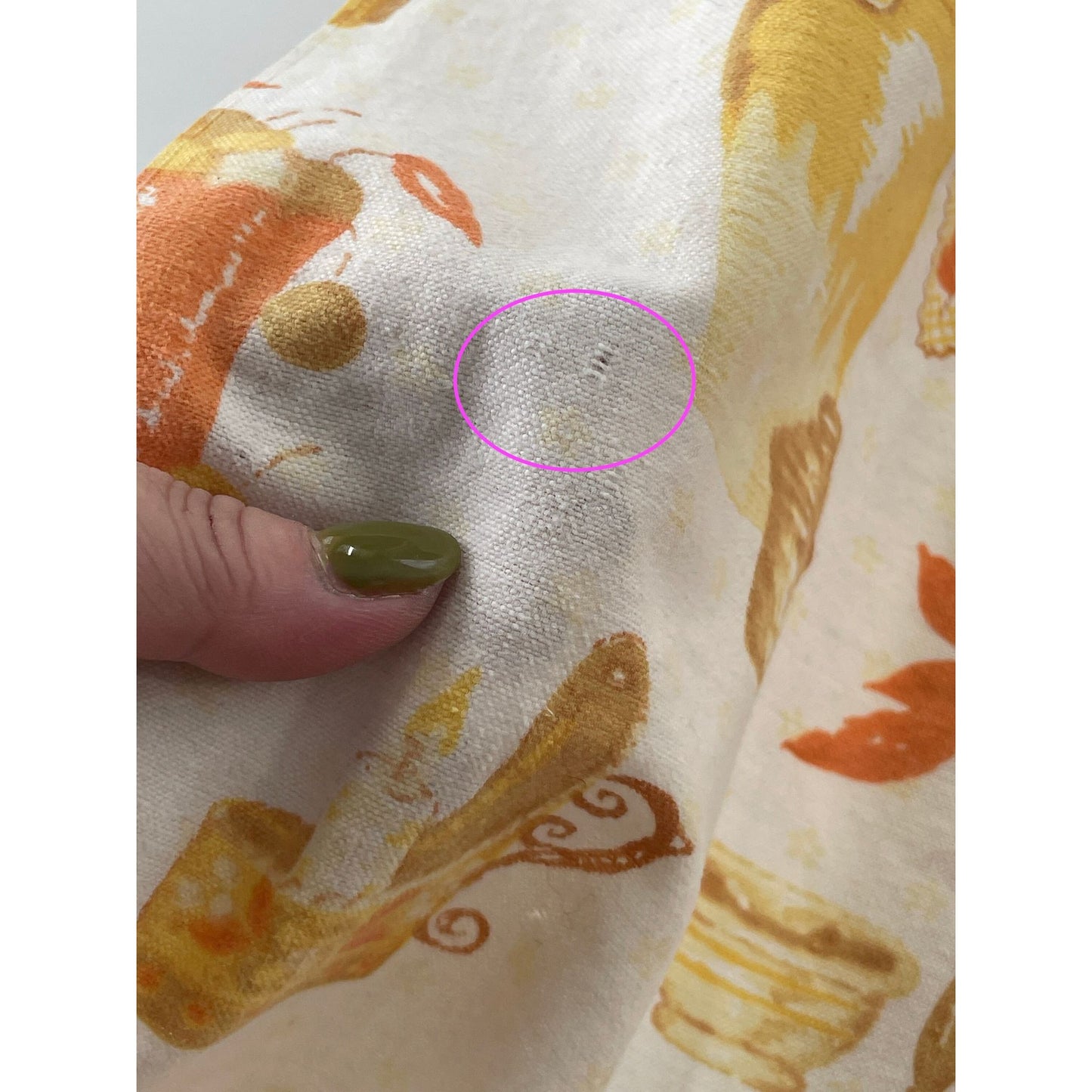 Vintage 70s curtain, orange kitchen appliances