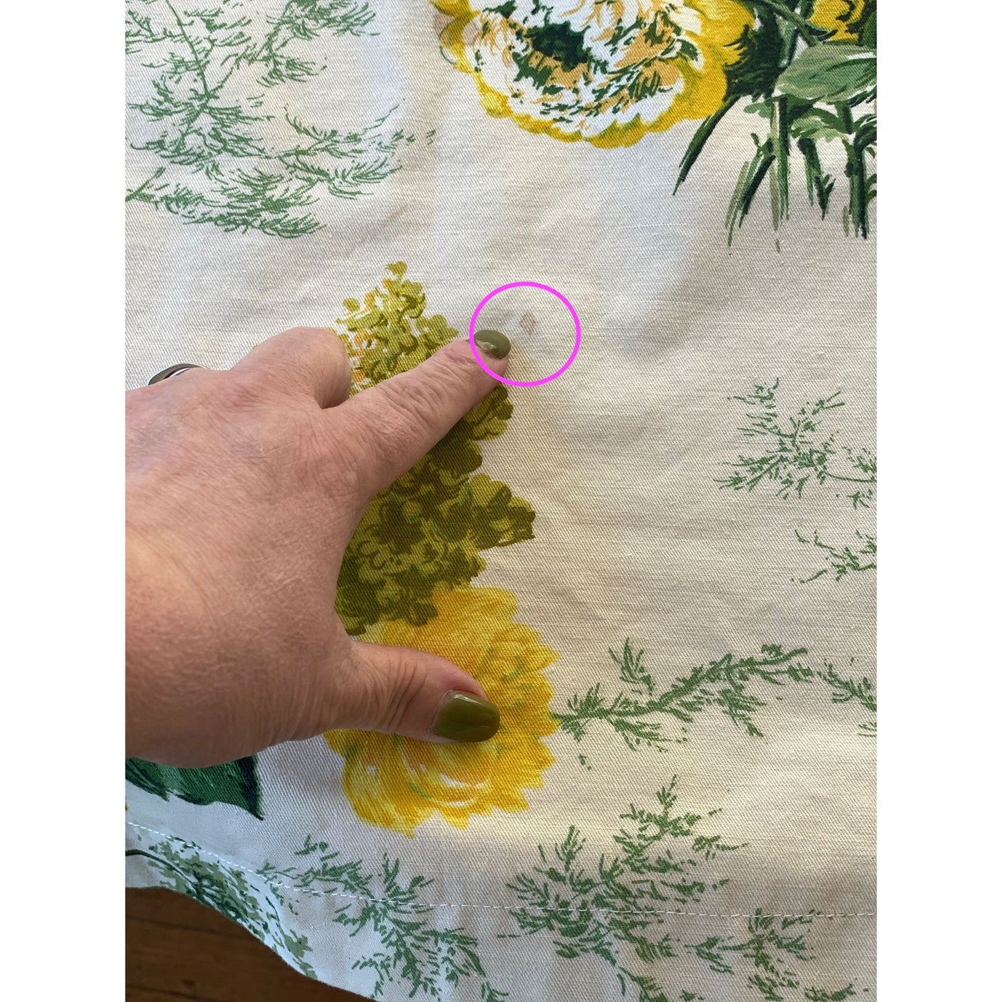 Vintage 60s yellow bouquets curtain, single panel