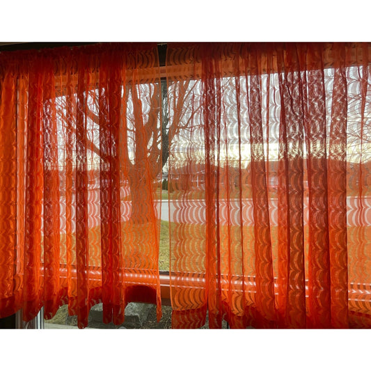 Vintage 70s orange woven mesh panel