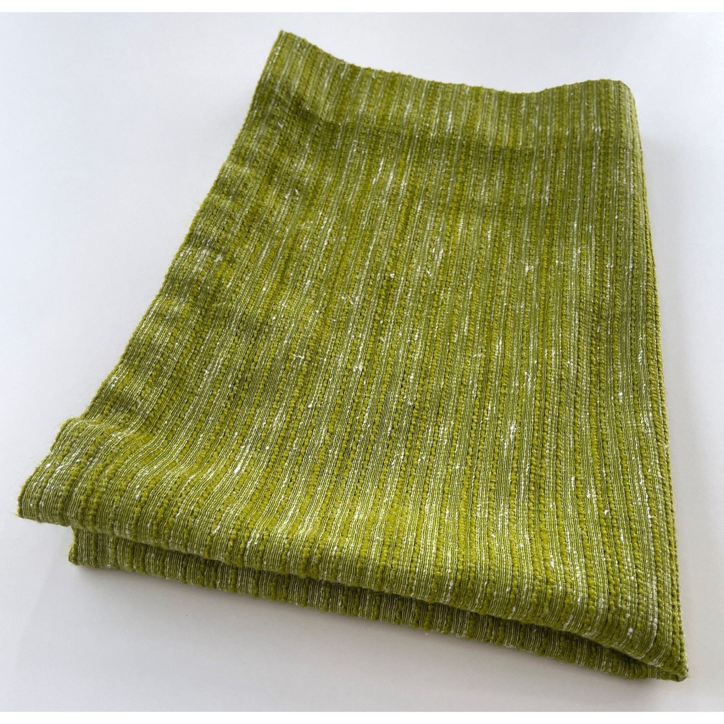 Vintage 70s net avocado green curtain