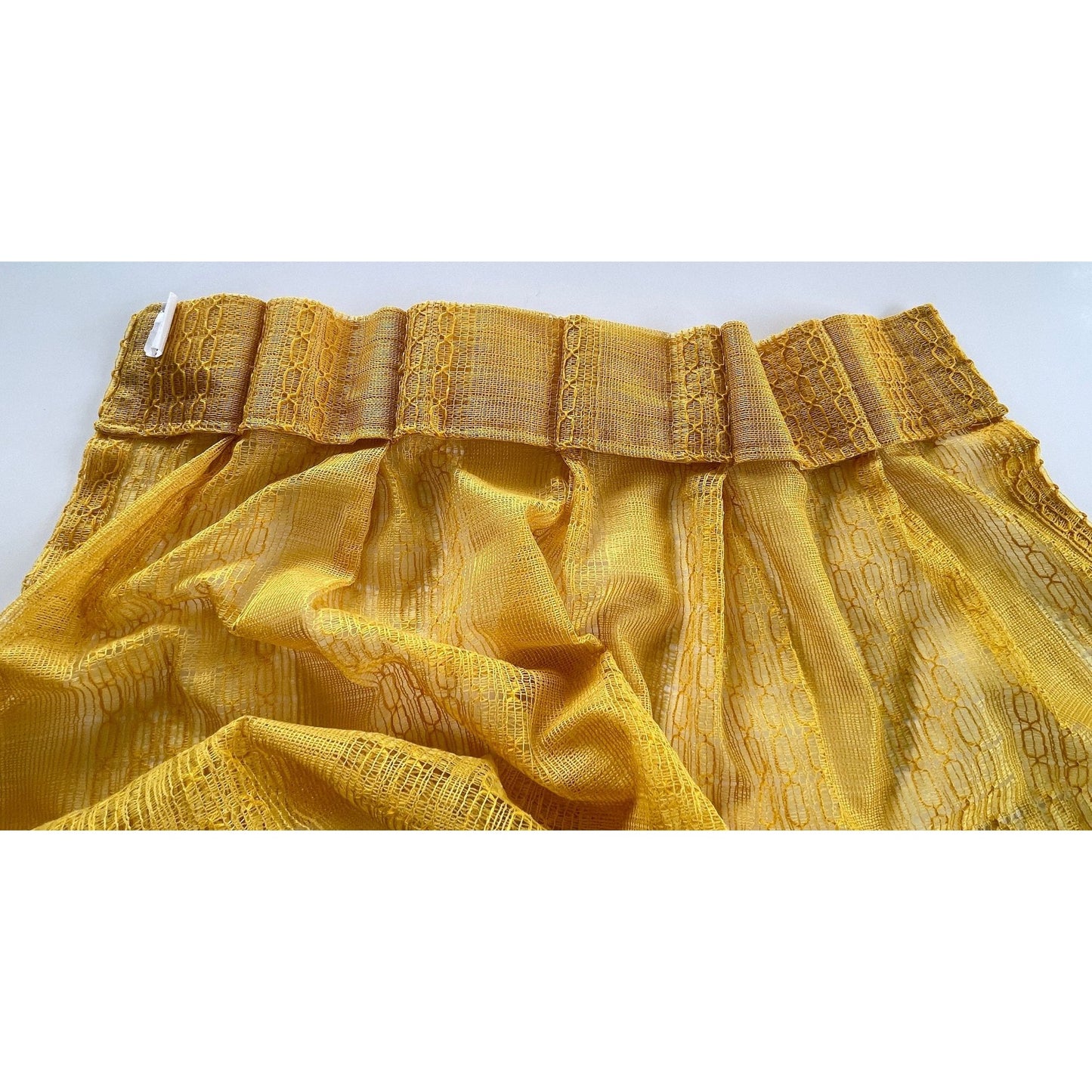 Vintage 70s pleated curtain, orange stripes